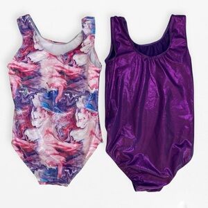 Girls Colorful and Purple Gymnastics Leotards 130